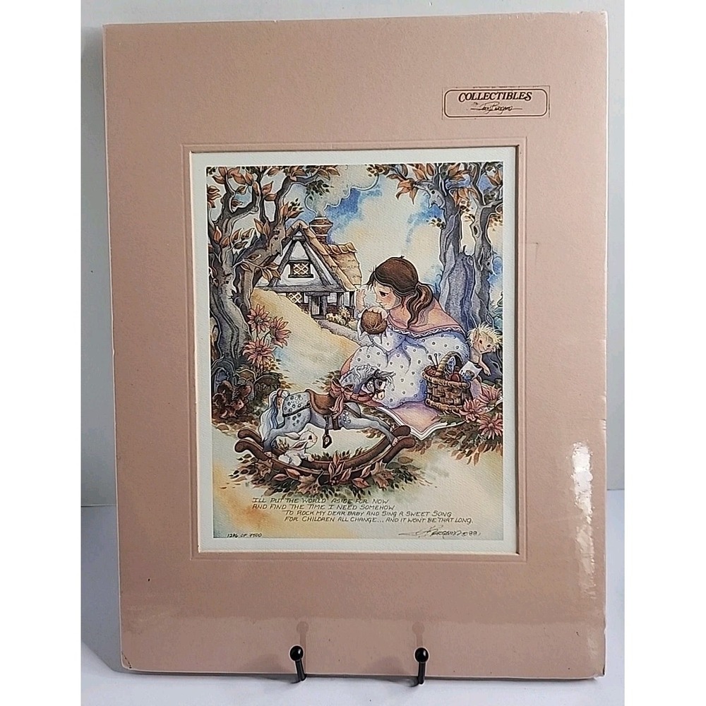 Jody Bergsma Signed Numbered Print 1988 Ill Put The World Aside For Now 12x16